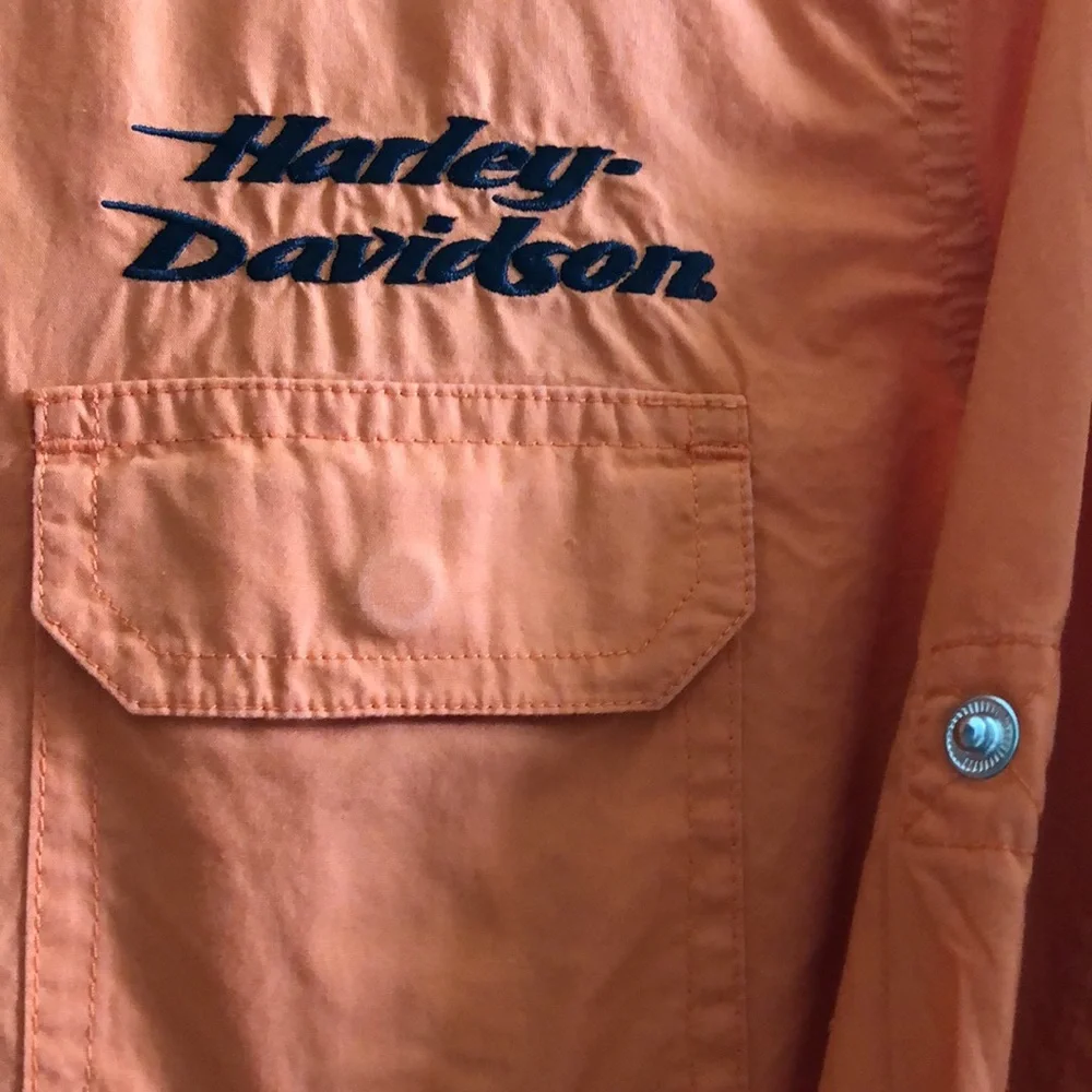 Harley Davidson Snap Down Long Sleeve Blouse - Picture 4 of 6